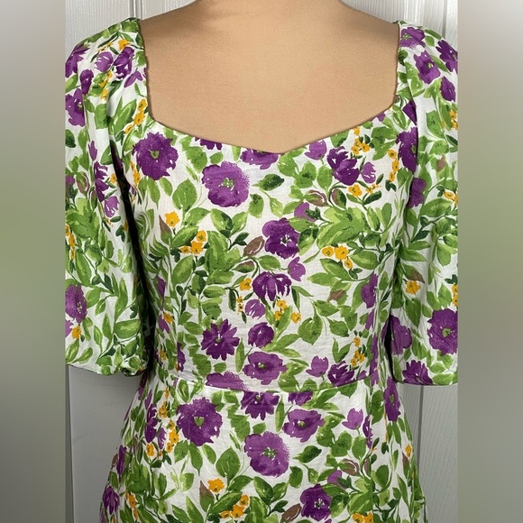 MILK & HONEY LA PUFF SLEEVE MINI FLORAL DRESS SIZE: LARGE NWT - Picture 5 of 9